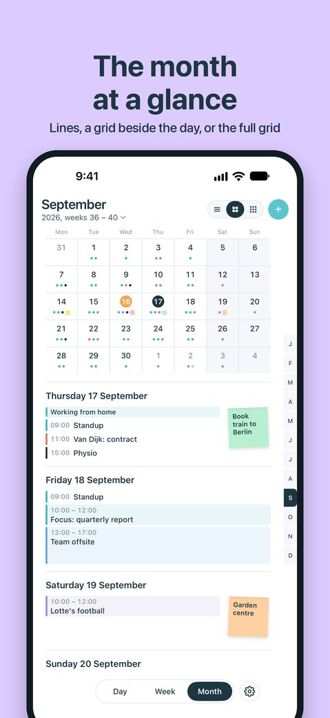 The month beside the day